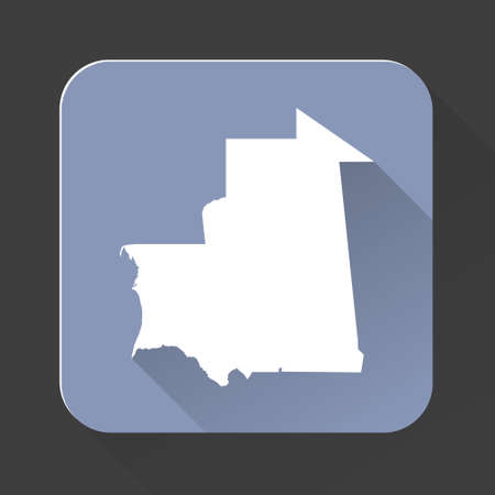 Highly detailed Mauritania map with borders isolated on background. Simple iconのイラスト素材