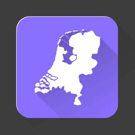 Highly detailed Netherlands map with borders isolated on background. Simple iconのイラスト素材