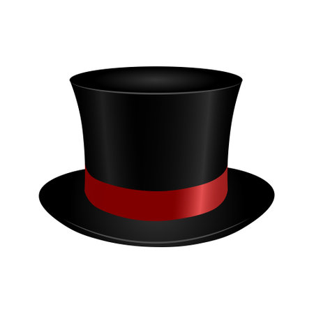 Gentleman cylinder hat for web design. Fashion and vintage man hat for festivals.のイラスト素材