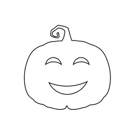 Halloween scary pumpkin in flat style Holiday cartoon concept. Holiday icons conceptのイラスト素材