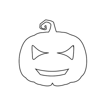Halloween scary pumpkin in flat style Holiday cartoon concept. Holiday icons conceptのイラスト素材