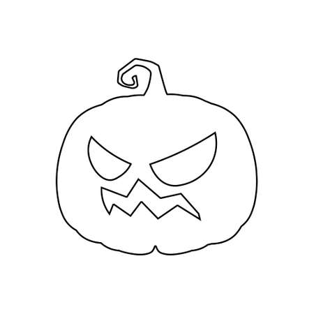 Halloween scary pumpkin in flat style Holiday cartoon concept. Holiday icons conceptのイラスト素材