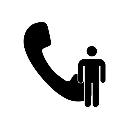 Phone icon. Telephone icon symbol for app and messenger isolated on backgroundのイラスト素材