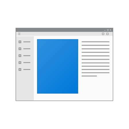 Mockup of computer program window isolated on white background. Color iconのイラスト素材