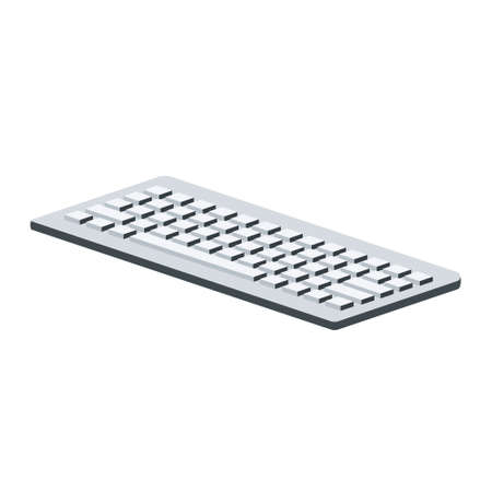 Volumetric keyboard icon for personal computer or system unit. Color iconのイラスト素材