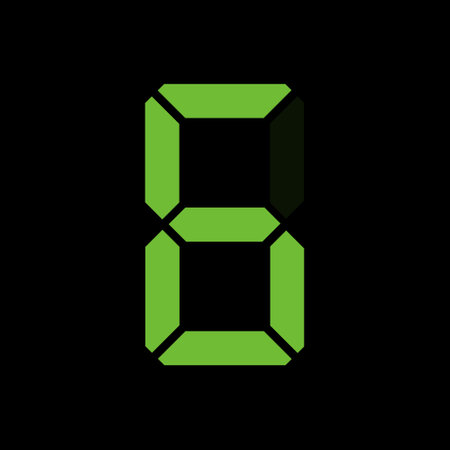 Simple illustration of digital number. Electronic figure of number six. Flat styleのイラスト素材