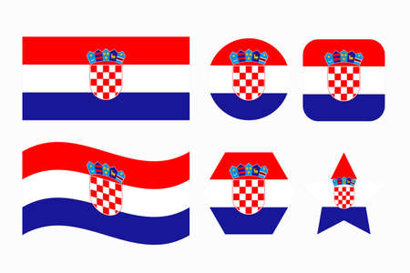 Croatia flag simple illustration for independence day or election. Simple icon for webのイラスト素材