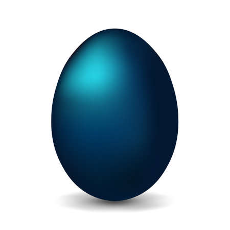 Dark blue chicken egg for easter Realistic and volumetric egg isolated on white backgroundのイラスト素材