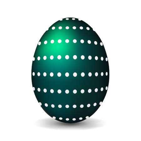 Dark green chicken egg for easter Realistic and volumetric egg isolated on white backgroundのイラスト素材