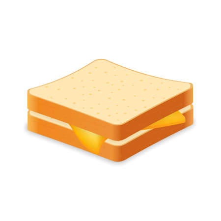 Sandwich from fresh bread and cheese. Illustration of food for shops and marketsのイラスト素材