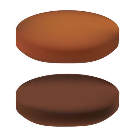 Grilled meat or cutlet for burger and sandwich. Illustration of food for shops and marketsのイラスト素材