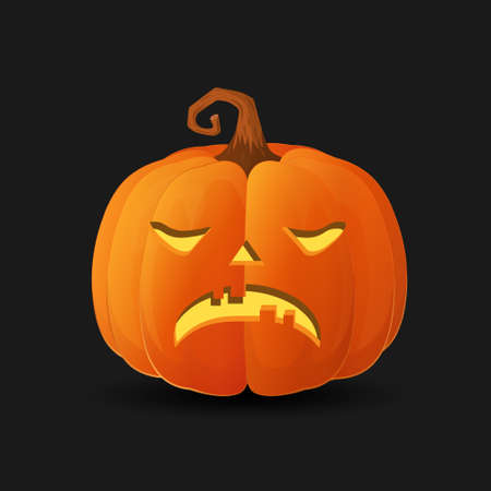 Halloween scary orange pumpkin. Illustration of cartoon pumpkin. holiday icons conceptのイラスト素材