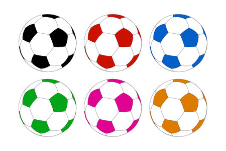Set of football or soccer balls. sport equipment iconのイラスト素材