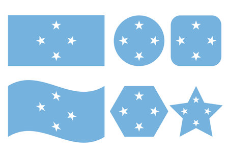 Federated States of Micronesia flag simple illustration for independence day or election. simple icon for webのイラスト素材