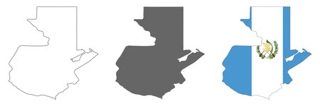Highly detailed Guatemala map with borders isolated on background. Simple flat icon illustration for webのイラスト素材