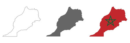 Highly detailed Morocco map with borders isolated on background. simple iconのイラスト素材