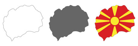 Highly detailed Macedonia map with borders isolated on background. simple iconのイラスト素材