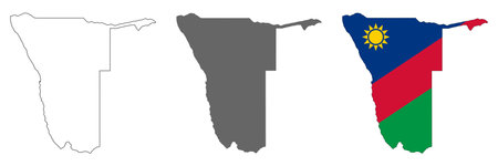 Highly detailed Namibia map with borders isolated on background. simple iconのイラスト素材