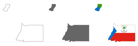 Highly detailed Equatorial Guinea map with borders isolated on background. Simple flat icon illustration for webのイラスト素材