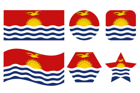 Kiribati flag simple illustration for independence day or election. simple icon for webのイラスト素材