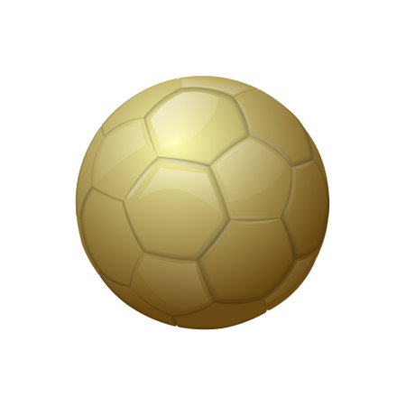 High detail golden football or soccer ball. sport equipment iconの写真素材