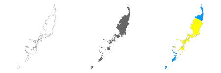 Highly detailed Republic of Palau map with borders isolated on background. flat styleのイラスト素材