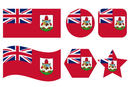 Bermuda flag simple illustration for independence day or election. simple icon for webのイラスト素材
