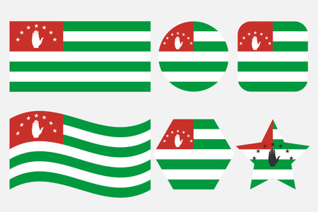 Abkhazia flag simple illustration for independence day or election. simple icon for webのイラスト素材