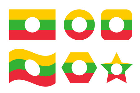 Shan State flag simple illustration for independence day or election. simple icon for webのイラスト素材