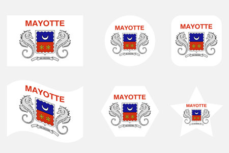 Mayotte flag simple illustration for independence day or election. simple icon for webのイラスト素材