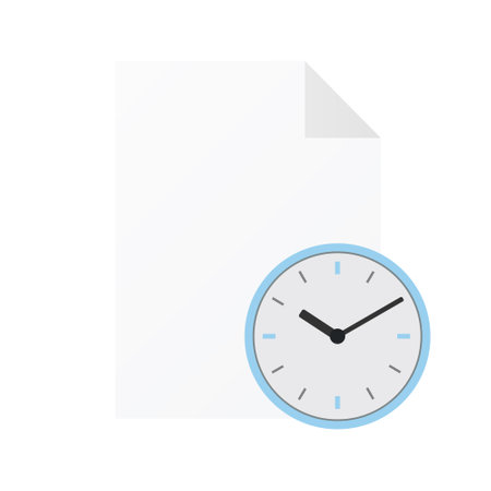 File computer document with watch icon isolated on white background. color iconのイラスト素材