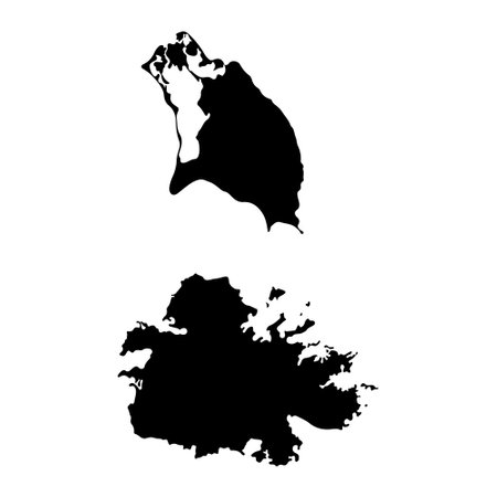 Highly detailed Antigua and Barbuda map with borders isolated on background. Simple flat icon illustration for webのイラスト素材