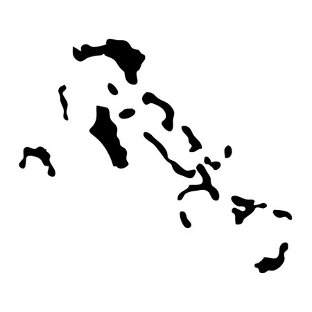 Highly detailed Bahamas map with borders isolated on background. Simple flat icon illustration for webのイラスト素材