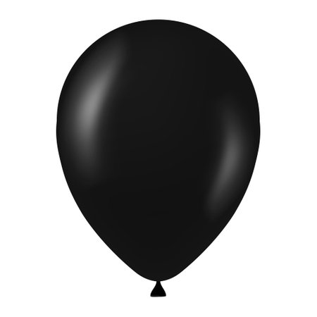 Black balloon illustration for carnival isolated on white background. Realistic helium baloonのイラスト素材