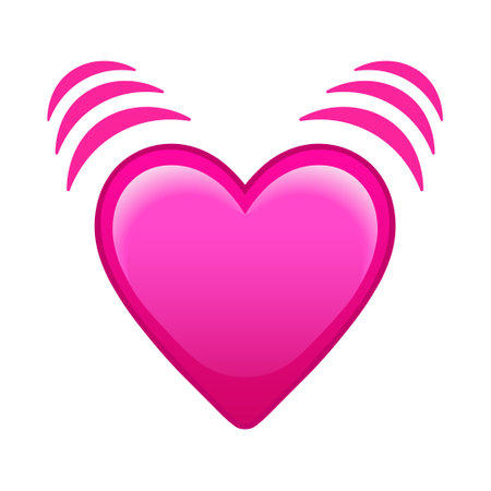 Heart beats on white background. Large size of emoji romance iconのイラスト素材