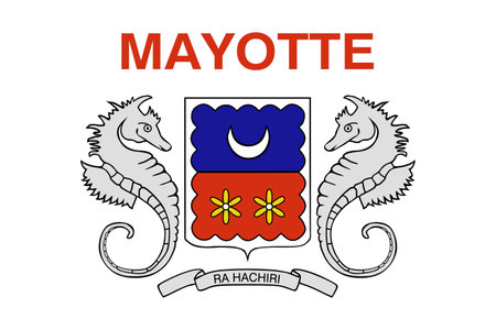 Mayotte flag simple illustration for independence day or election. simple icon for webのイラスト素材