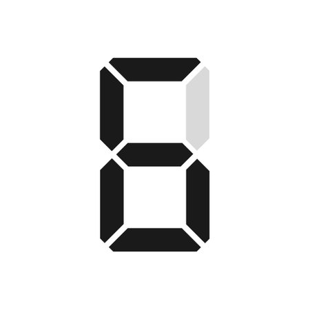 Simple illustration of digital number. Electronic figure of number six. flat styleのイラスト素材