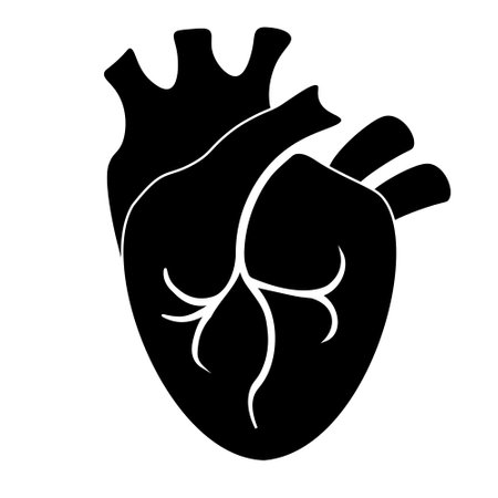 Heart icon in flat style isolated illustration on white transparent background. medecine iconのイラスト素材