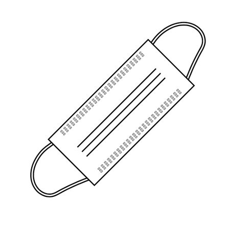 Medical mask or Protective mask isolated on background, Protective N95 mask. flat designのイラスト素材