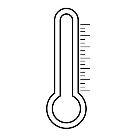 Thermometer simple icon design illustration with scale. Concept of medical toolsのイラスト素材