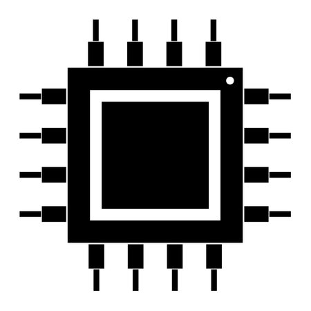 Simple illustration of Digital electronic computer CPU chip icon. flat styleのイラスト素材