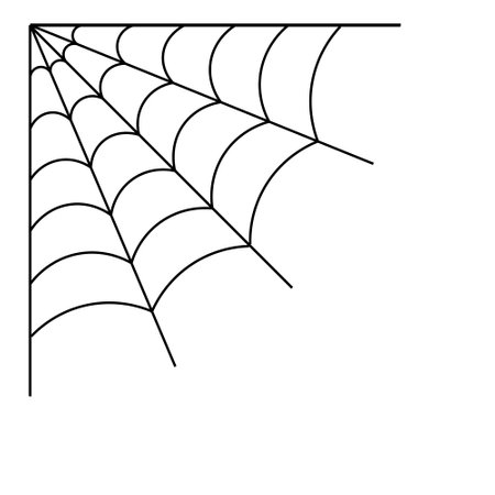Simple illustration of spider web for Happy Halloween Day. flat styleのイラスト素材