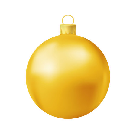 Yellow Christmas tree ball. color illustrationのイラスト素材