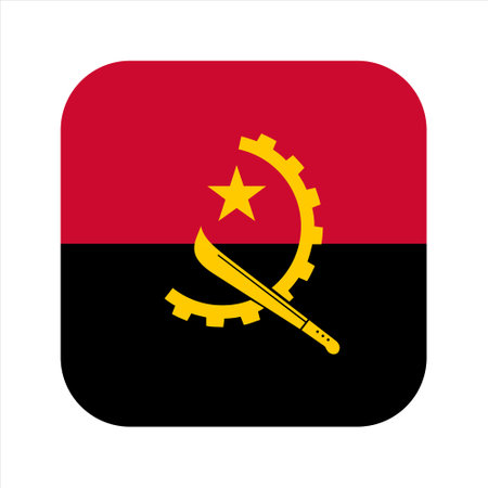Angola flag simple illustration for independence day or election. simple icon for webのイラスト素材