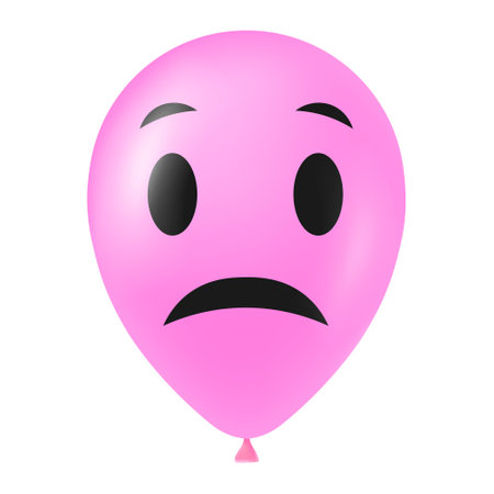 Halloween pink balloon illustration with scary and funny face. Realistic helium balloonのイラスト素材