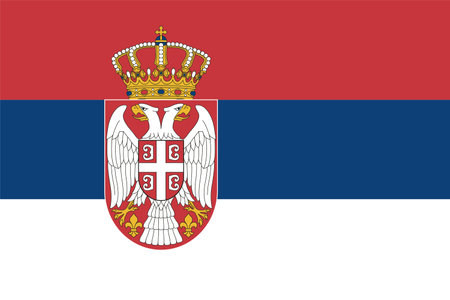 Serbia flag simple illustration for independence day or election. simple icon for webのイラスト素材