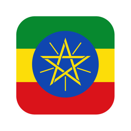 Ethiopia flag simple illustration for independence day or election. simple icon for webのイラスト素材
