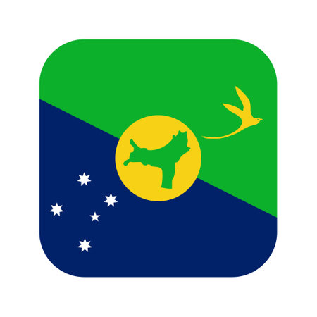 Christmas, Island, flag simple illustration for independence day or election. simple icon for webのイラスト素材