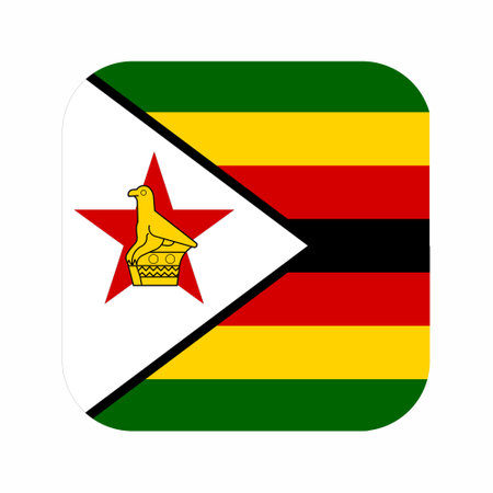Zimbabwe flag simple illustration for independence day or election. simple icon for webのイラスト素材