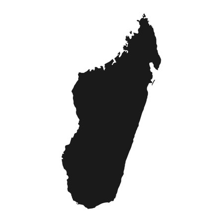 Highly detailed Madagascar map with borders isolated on background. simple iconのイラスト素材